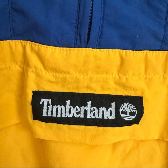Timberland Windbreaker Anorak Blue Yellow Water Repellent XL pullover - Picture 2 of 8